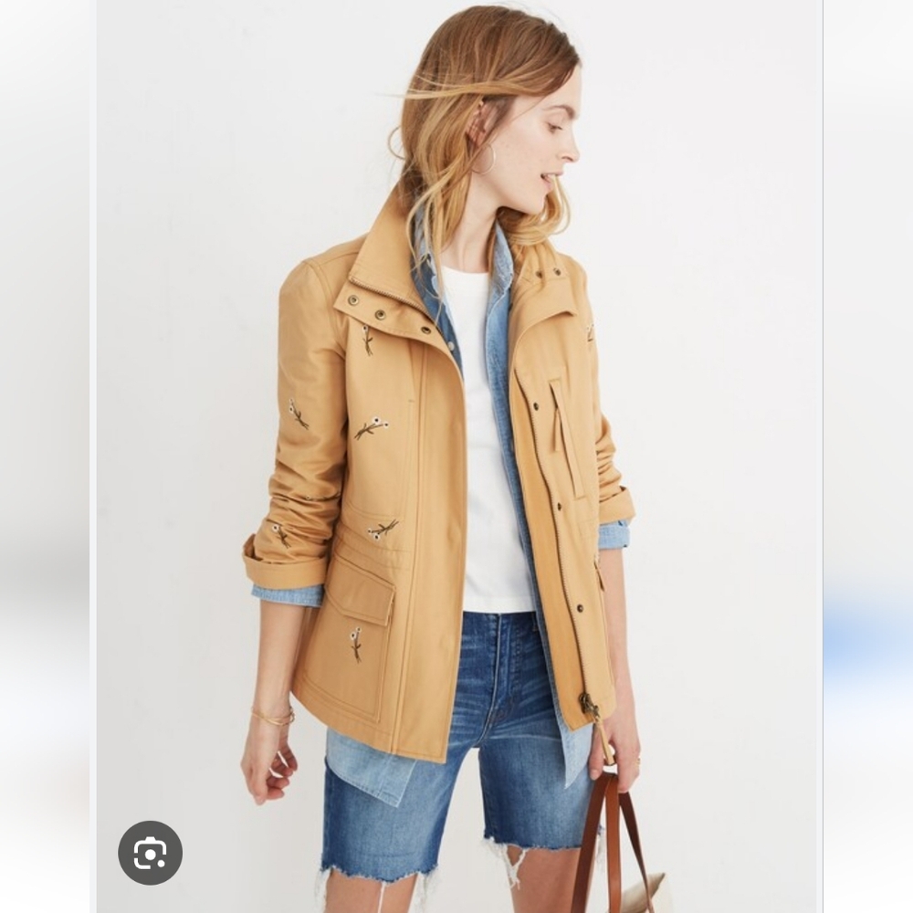 MADEWELL Utility Passage Tan Jacket with Embroidered Detail
